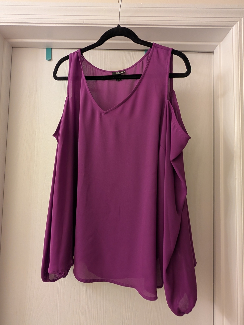 a.n.a Purple Cold Shoulder Women's Top
